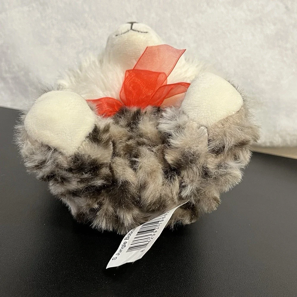 Walmart Jungle Bobcat Plush Stuffed Animal Red Ribbon Bow Cat